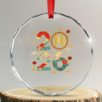 Hello 2026 Lunar New Year Crystal Glass Ornament Year of the Horse Chinese Zodiac - Wonder Print Shop