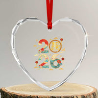 Hello 2026 Lunar New Year Heart Crystal Glass Ornament Year of the Horse Chinese Zodiac - Wonder Print Shop