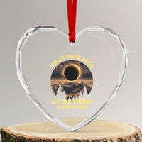 Hello Darkness My Old Friend August 12 2026 Heart Crystal Glass Ornament Total Solar Eclipse Humorous Astronomy Gift