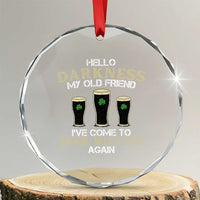 Hello Darkness My Old Friend Funny Irish Stout Beer Crystal Glass Ornament St. Patrick’s Day Drinking Humor Craft Brew Lovers