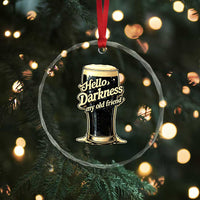 Hello Darkness My Old Friend Funny Stout Beer Crystal Glass Ornament Vintage Craft Brew Lovers