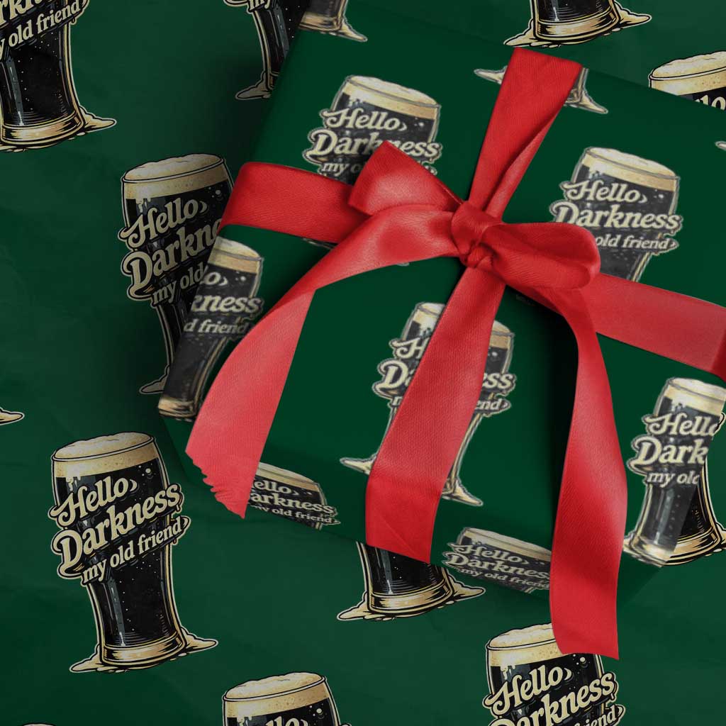 Hello Darkness My Old Friend Funny Stout Beer Wrapping Paper Roll Vintage Craft Brew Lovers
