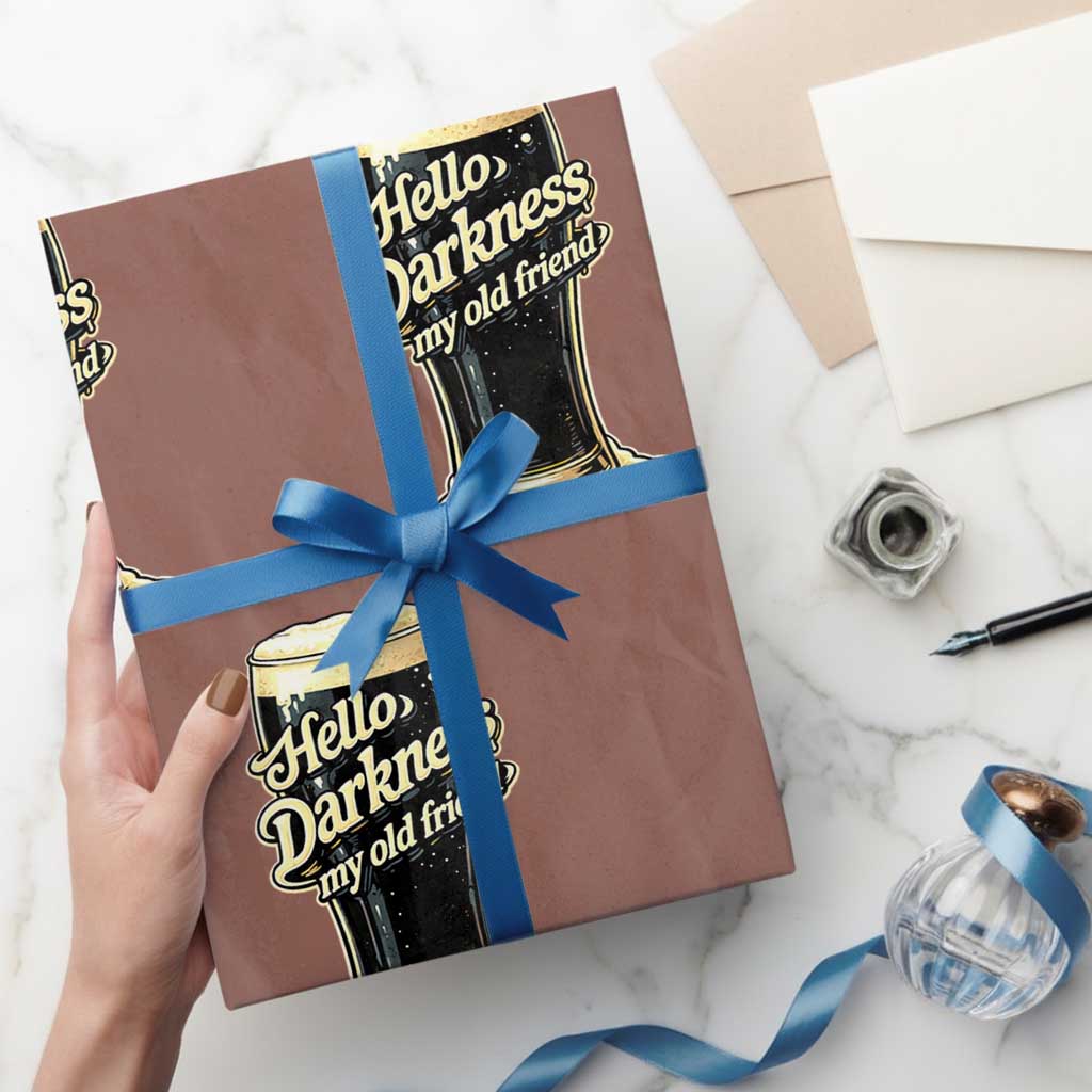Hello Darkness My Old Friend Funny Stout Beer Wrapping Paper Roll Vintage Craft Brew Lovers
