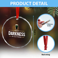 Hello Darkness My Old Friend Irish Beer Crystal Glass Ornament Funny Drinking St Patricks Day Party Shamrock