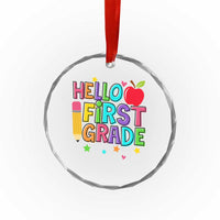 Hello First Grade Teacher Crystal Glass Ornament Back To School 1st Grade Team - Wonder Print Shop