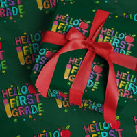 Hello First Grade Teacher Wrapping Paper Roll Back To School 1st Grade Team - Wonder Print Shop