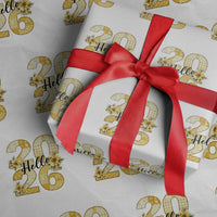 Hello New Year 2026 Vintage Floral Patchwork Quilt Wrapping Paper Roll - Wonder Print Shop