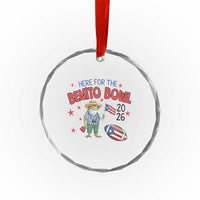 Here for the Benito Bowl 2026 Coquí Frog Crystal Glass Ornament Puerto Rican Funny Football Music Fans
