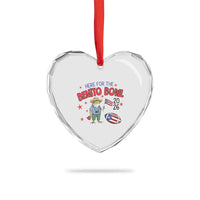 Here for the Benito Bowl 2026 Coquí Frog Heart Crystal Glass Ornament Puerto Rican Funny Football Music Fans
