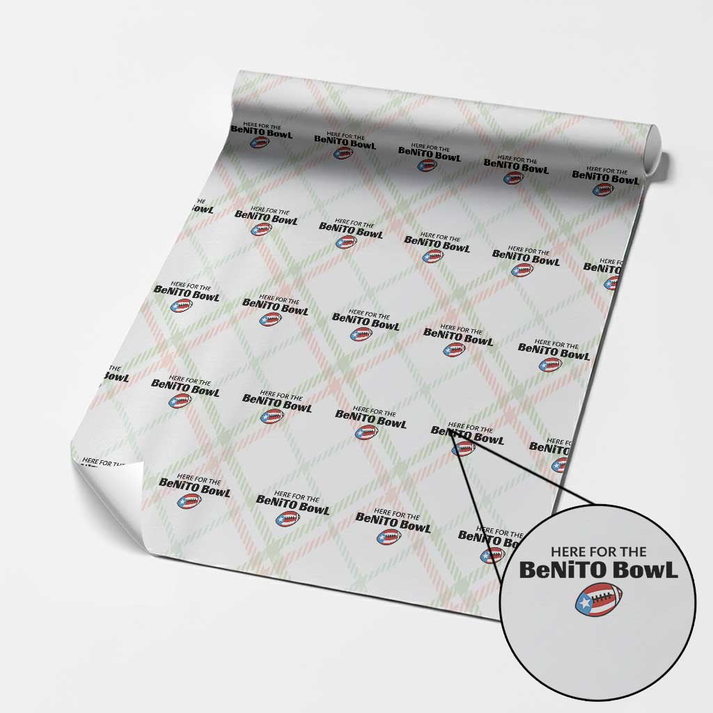 Here For The Benito Bowl Wrapping Paper Roll Funny Puerto Rican Football Party Celebration