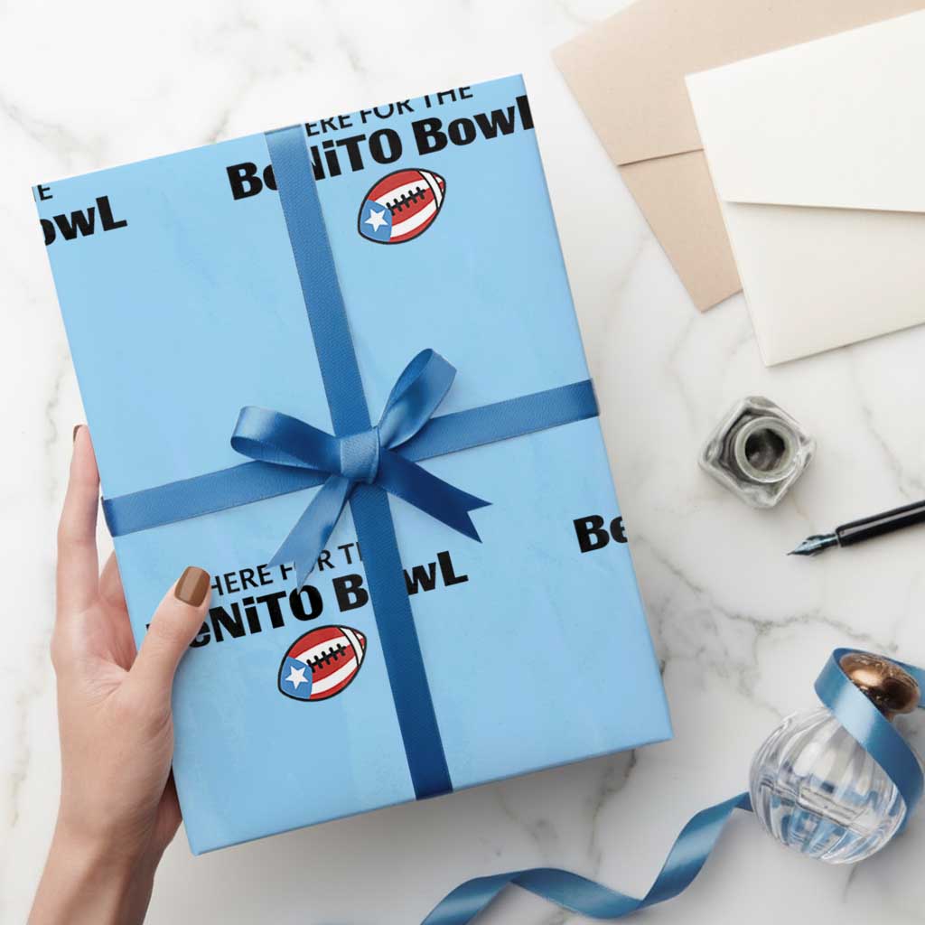 Here For The Benito Bowl Wrapping Paper Roll Funny Puerto Rican Football Party Celebration
