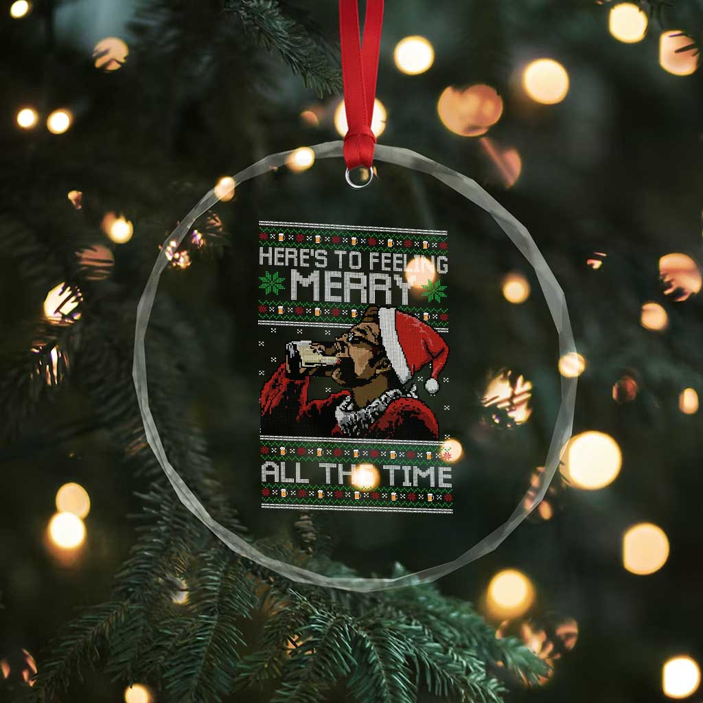 Here To Feeling Merry All The Time Christmas Crystal Glass Ornament Funny Xmas Comedy Movie - Wonder Print Shop