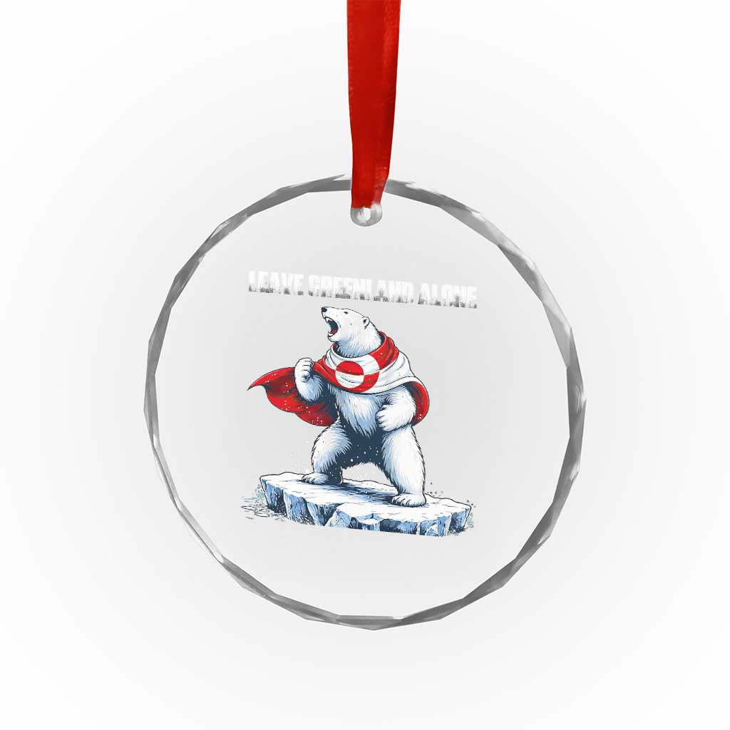 Heroic Polar Bear Leave Greenland Alone Crystal Glass Ornament Patriotic Island Sovereignty Protest