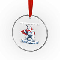 Heroic Polar Bear Leave Greenland Alone Crystal Glass Ornament Patriotic Island Sovereignty Protest