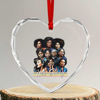 HerStory Tribute Heart Crystal Glass Ornament Celebrating Legendary Black Women of History and Power - Wonder Print Shop