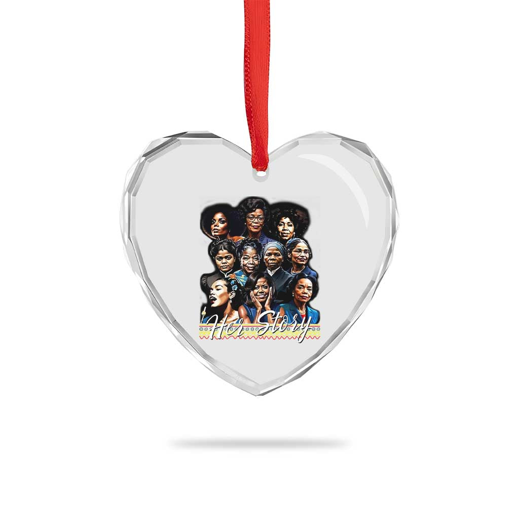 HerStory Tribute Heart Crystal Glass Ornament Celebrating Legendary Black Women of History and Power - Wonder Print Shop
