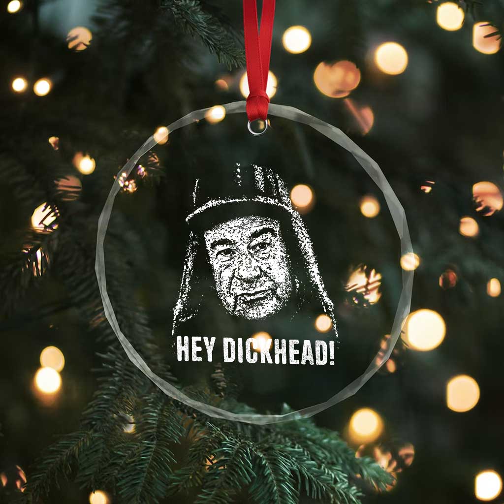 Hey Dckhead Grumpy Old Man Humor Crystal Glass Ornament Jerk Sarcastic Comedy