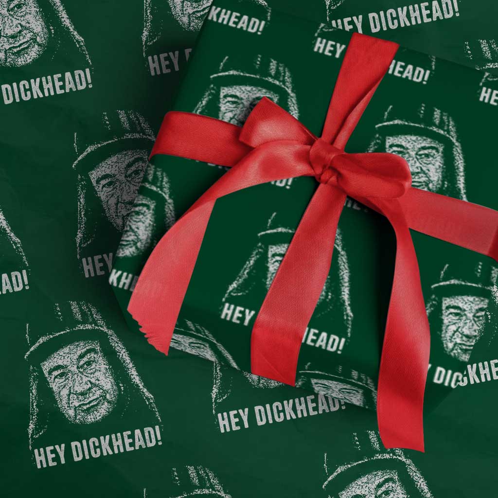 Hey Dckhead Grumpy Old Man Humor Wrapping Paper Roll Jerk Sarcastic Comedy
