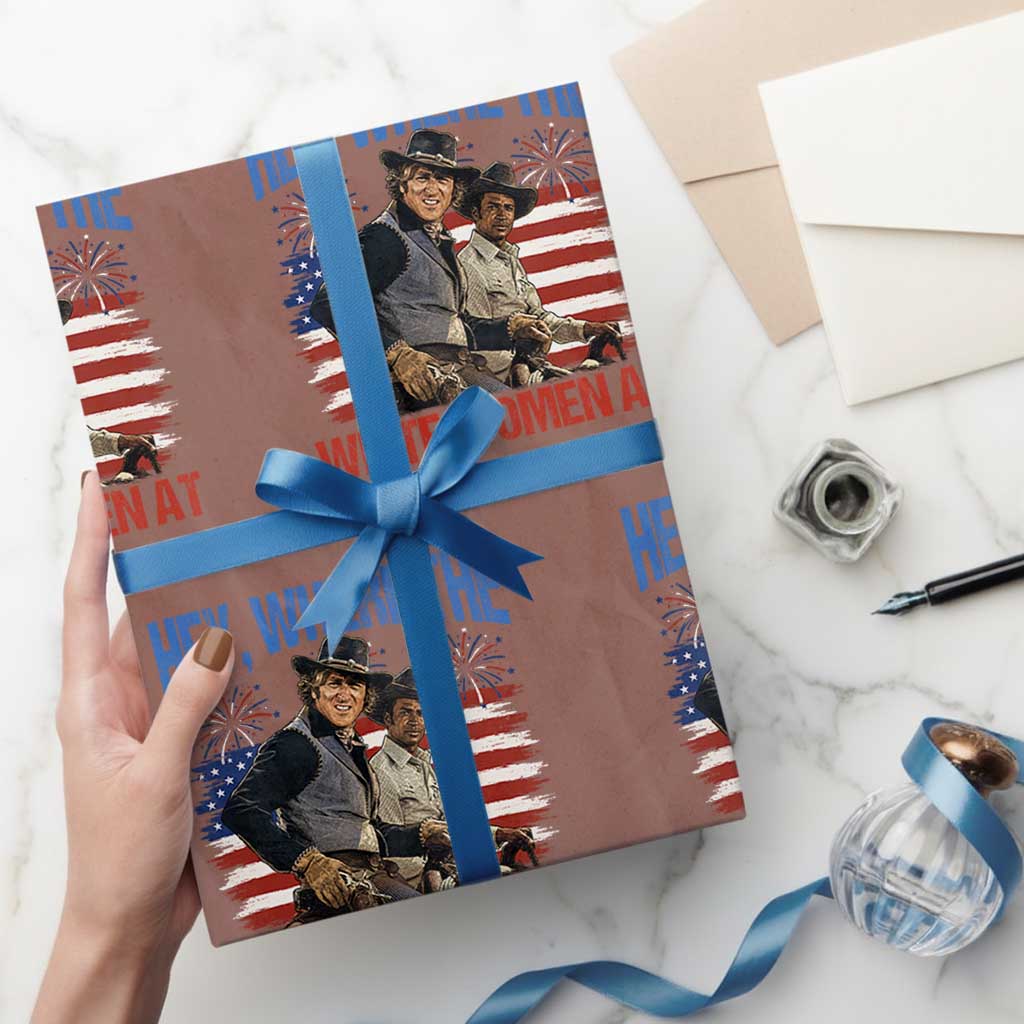 Hey Where The White Women At 4th of July Meme 70s Movie Wrapping Paper Roll