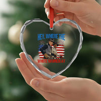 Hey Where The White Women At 4th of July Meme 70s Movie Heart Crystal Glass Ornament
