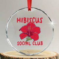 Hibiscus Flower Crystal Glass Ornament Aloha Hawaii Tropical Beach Vacation