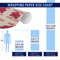 Hibiscus Flower Wrapping Paper Roll Aloha Hawaii Tropical Beach Vacation