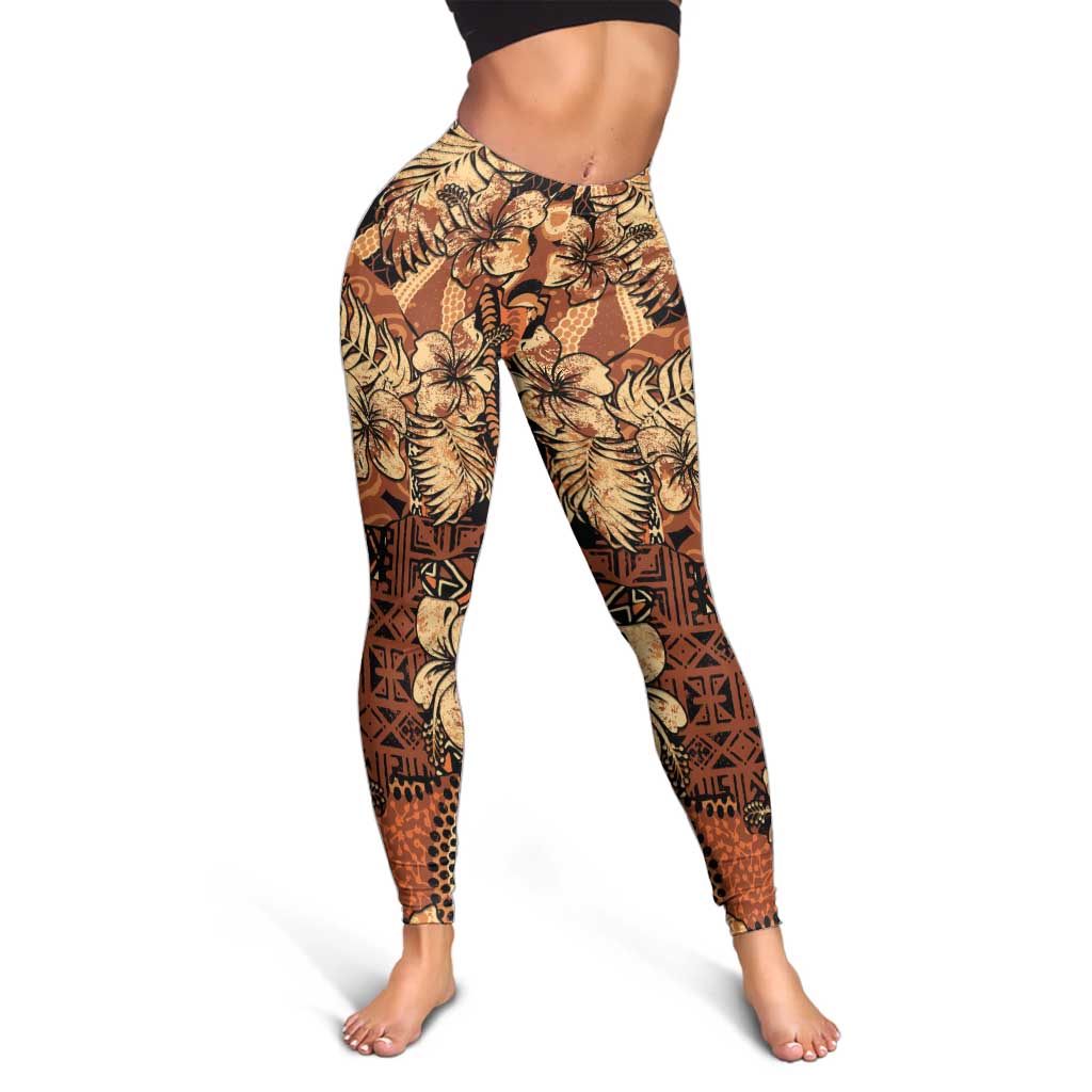 Hibiscus Mix African Tribal Pattern Leggings - Wonder Print Shop