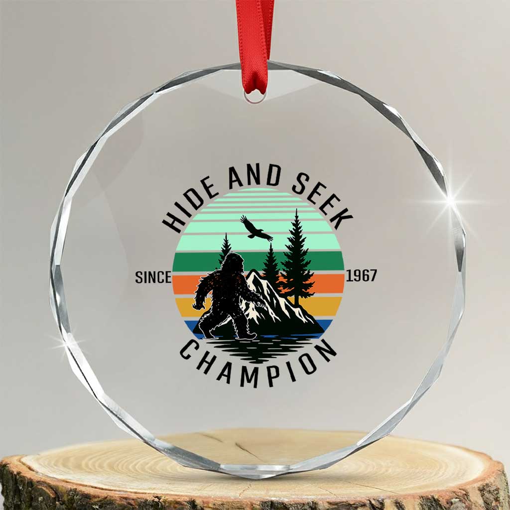 Hide And Seek Champion Crystal Glass Ornament Bigfoot Lover Gift - Wonder Print Shop