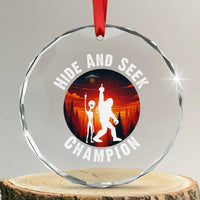 Hide And Seek Champion Crystal Glass Ornament Funny Bigfoot And Alien Lover Gift - Wonder Print Shop