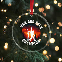 Hide And Seek Champion Crystal Glass Ornament Funny Bigfoot And Alien Lover Gift - Wonder Print Shop