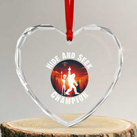 Hide And Seek Champion Heart Crystal Glass Ornament Funny Bigfoot And Alien Lover Gift - Wonder Print Shop