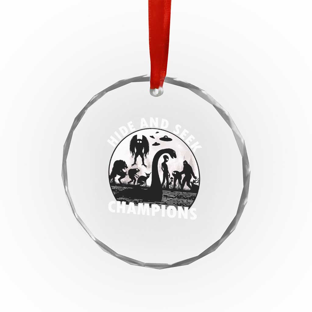 Hide And Seek Champions Crystal Glass Ornament Funny Cryptid Cryptozoology - Wonder Print Shop