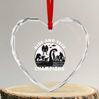 Hide And Seek Champions Heart Crystal Glass Ornament Funny Cryptid Cryptozoology - Wonder Print Shop