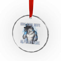 Hide Your Wife The Alpha Is Here Crystal Glass Ornament Funny Sarcastic Cringe Werewolf Meme