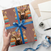 Highland Cow Wrapping Paper Roll Dont Be A Salty Heifer - Wonder Print Shop