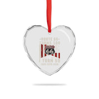 Highway 66 Turn 100 I Turn 50 Heart Crystal Glass Ornament Vintage 1976 Born American Road Sign Centennial 2026