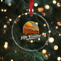 Hill Country Strong Crystal Glass Ornament Texas Support Retro Enchanted Rock TS02