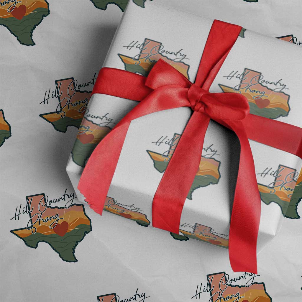 Hill Country Strong Wrapping Paper Roll Texas Pride for Resilient Texans Retro - Wonder Print Shop
