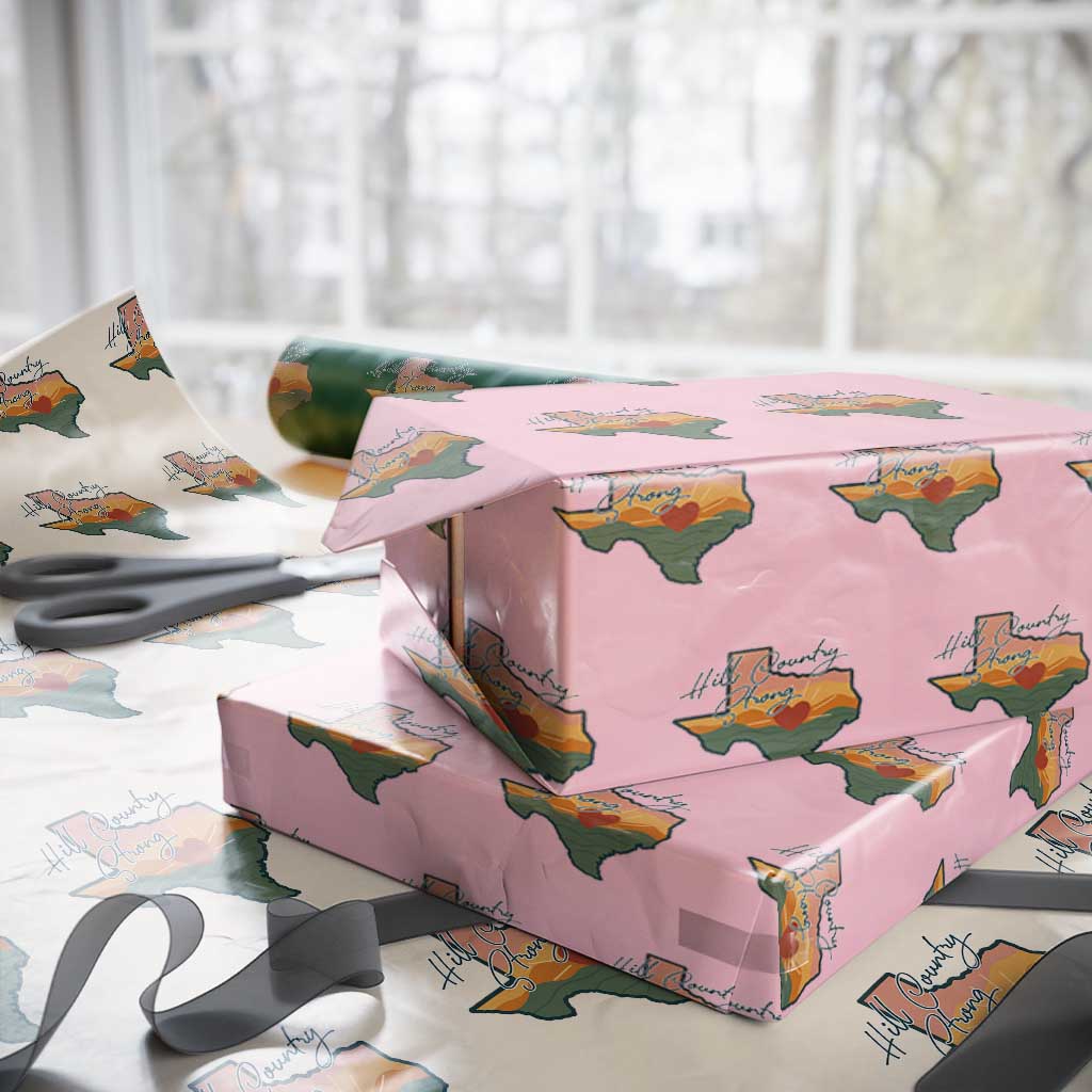 Hill Country Strong Wrapping Paper Roll Texas Pride for Resilient Texans Retro - Wonder Print Shop