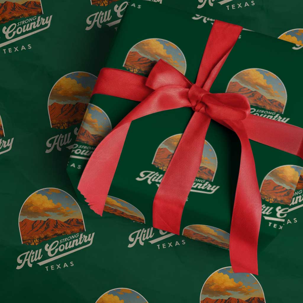 Hill Country Strong Wrapping Paper Roll Texas Support Retro Enchanted Rock - Wonder Print Shop
