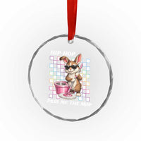 Hip Hop Easter Bunny Cleaning Pun Crystal Glass Ornament Funny Rabbit with Mop