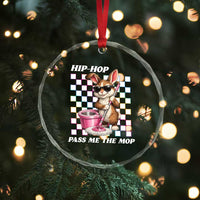 Hip Hop Easter Bunny Cleaning Pun Crystal Glass Ornament Funny Rabbit with Mop