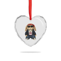 Hip Hop Easter Bunny He is Risen Jesus Religious Christian Heart Crystal Glass Ornament