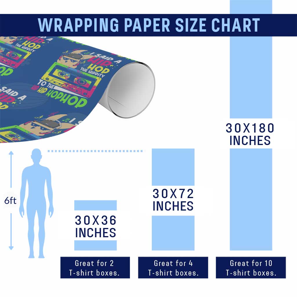 Hip Hop Easter Bunny Wrapping Paper Roll Funny Hippity Cool Rabbit Lovers Toddler