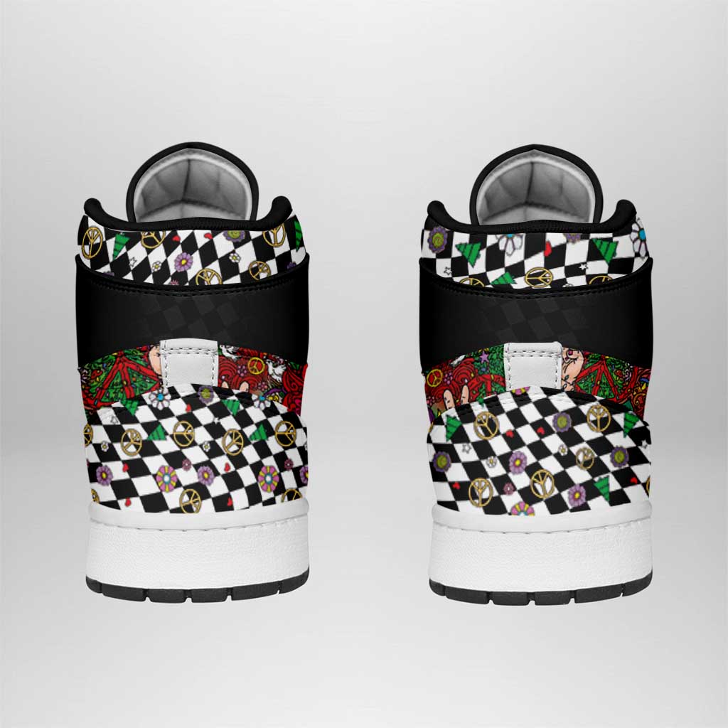 Hippie Christmas High Sneakers AJ1 Doodle Style - Wonder Print Shop