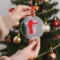 His Fight My Fight Crystal Glass Ornament Red Ribbon HIV Awareness Boxing Gift TS12