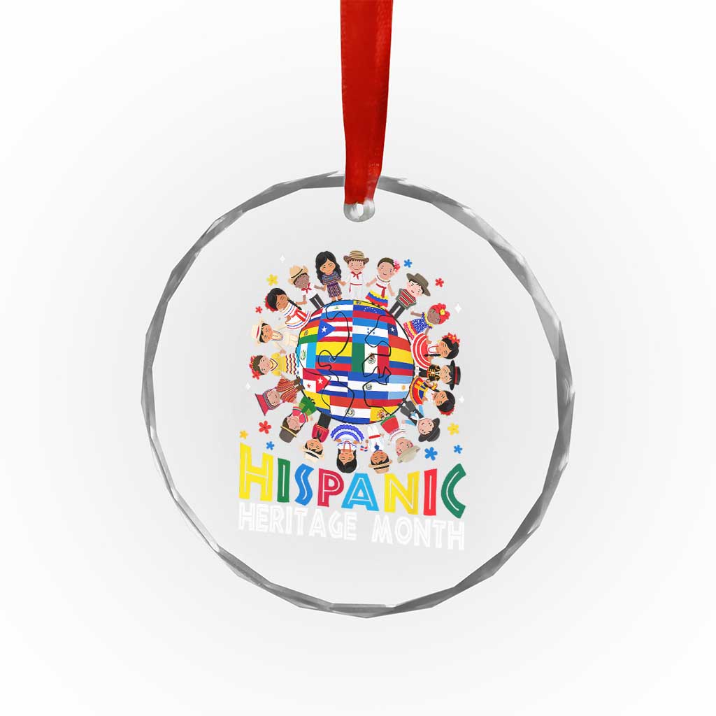 Hispanic Heritage Month Crystal Glass Ornament Herencia Hispana Celebration Hispanic Americans - Wonder Print Shop