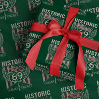 Historic Route 69 Highway Road Wrapping Paper Roll Americana Vintage USA Flag