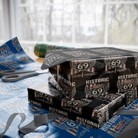 Historic Route 69 Highway Road Wrapping Paper Roll Americana Vintage USA Flag