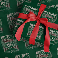 Historic Route Highway 66 Wrapping Paper Roll Vintage American Flag